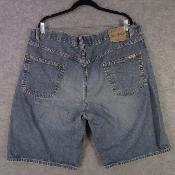 Levi Strauss Signature Shorts Mens 42 Blue Denim Jean Cut Off Raw Hem 5 Pocket - Picture 7 of 7